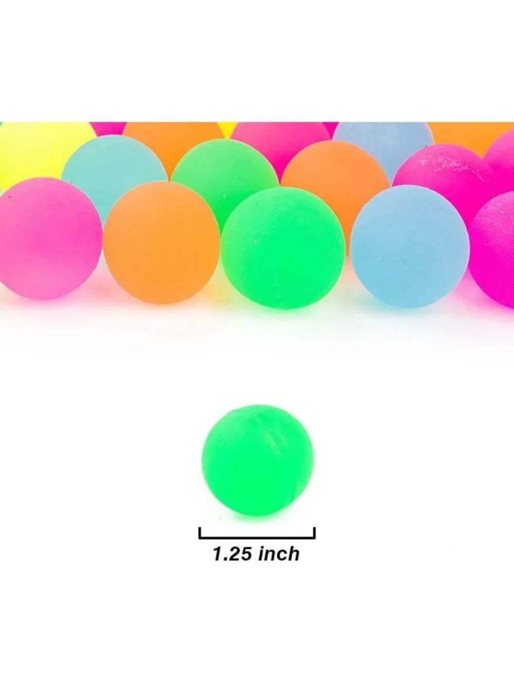 50 Pcs Glow in the Dark Bouncy Rubber Balls - Neon Pet Toys, 1.25